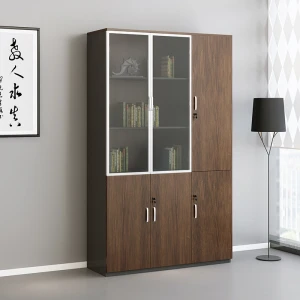 OEM customized office bookcase wooden glass office file cabinet locking wood file cabinets office filing cabinet