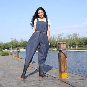 OEM Wholesale Fly Fishing Pants With PVC Boots Breathable Hunting Chest Fishing Waders