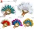 Import Ostrich Feather Hand Fan wiht Beads and Stones Dyed Feather Fan from China