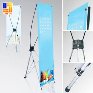 Outdoor advertising x banner stand with aluminum base