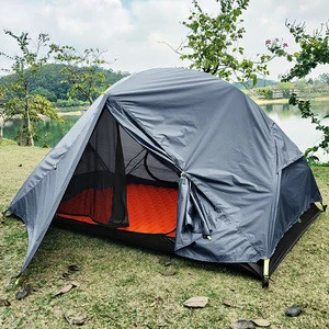 Outdoor Camping Double Layer 2 Person Silicon Coated Aluminum Rod Waterproof Sun Shelter Easy Install Hiking Tent