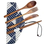 Outdoor Camping Nature Wood Flatware Set Knife Spoon Fork Chopstick Set