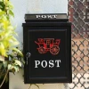 Outdoor cast iron wall mounted mailbox for garden decoration