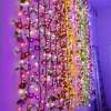 Outdoor Christmas Decoration programmable pink flowers led light string