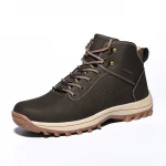 Outdoor Climbing Boots For Men Waterproof Leather Trekking Ankle Boots Lace Up Anti Slip Hiking Shoes Men