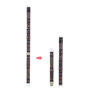 Pluggable Handmade Bitter Bamboo Flute/Dizi Traditional Chinese Musical Woodwind Instrument in F Key for Beginner Study Level