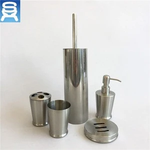 Popular Stainless Steel Bathroom Accessories Set with Soap Dispenser, tumbler, Soap dish