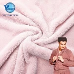 Popular Textile Silver Yarn 90% Polyester 10% Metallic Yarn Sherpa Fleece Fabric for Blanket Pullover Jacket Hoodie Bathrobe