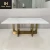 Import Popular Top Quality Italian Stainless Steel Rectangle White Marble Top Dinning Table with Chair from China