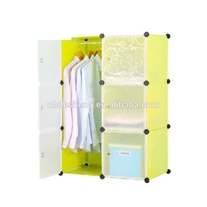 Portable Diy clothes plastic foldable cabinet plastic organizer wardrobe cube closet plastic wardrobes for clothes