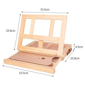 Portable Folding Desktop Wooden Art Easel for Painting with Drawer