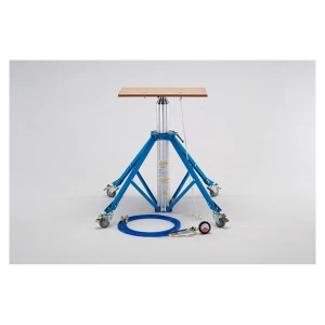 Portable manual lift table for installing the ducting and venting