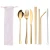 Import Portable Travel Metal 304 Stainless Steel Cutlery Spoon Fork Knife Cutlery Set With Pouch Package from China