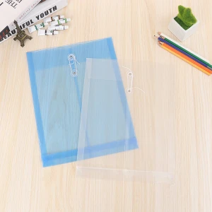 PP transparent stereo file bag student A4 plastic material rope waterproof file bag custom printable logo