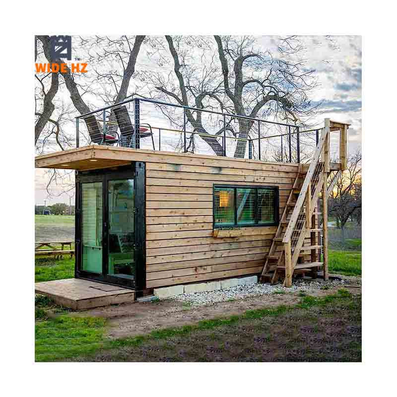 Buy Prefab Tiny Wooden House Shipping Container Home With Rooftop Deck ...