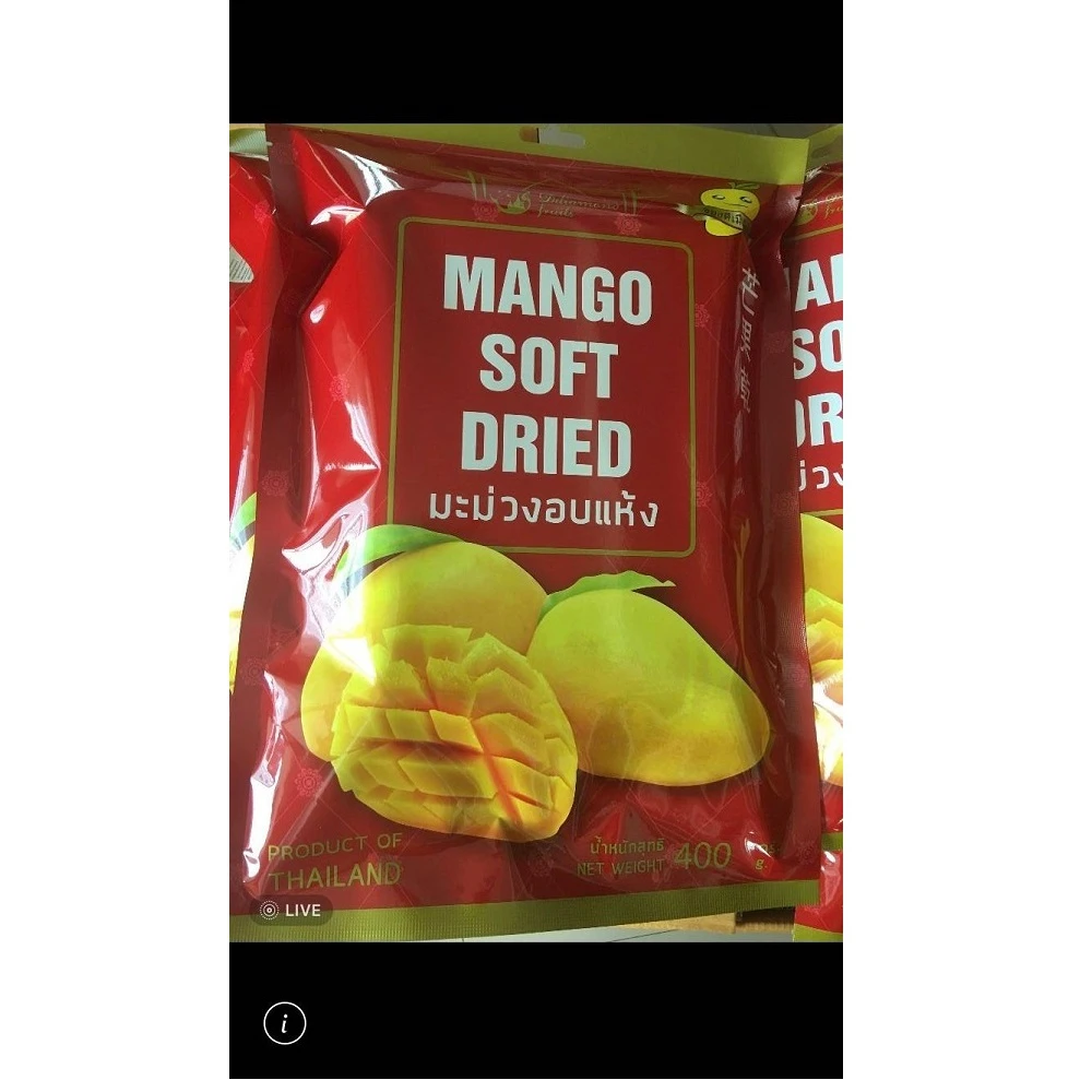 Premium Quality Sliced Low Sugar Natural Sweet Mango Soft-Dried Tropical Dried Fruits 400g