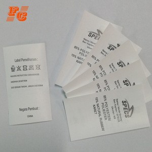 Printed eco-friendly care garment cotton webbing label