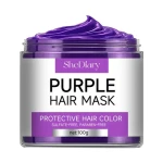Private Label Purple Keratin Hair Masque Brittle Dry Damaged Hair Soothing Leave In Conditioner Keratin Hair Mask