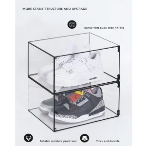 Professional Factory Acrylic Clear Transparent Shoe Case Acrylic Shoes Box with lid
