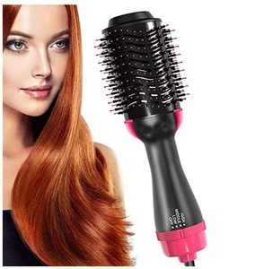 Professional Hair Straightener Brush And Curler 2 In 1 Negative Ion Hair Dryer One Step Hair Dryer &amp; Volumizer