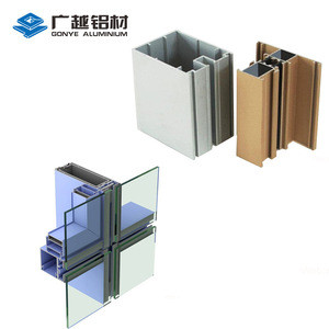 Professional standard aluminum extrusions profile with t-slot curtain wall