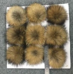 Promotion raccoon fur ball real animal pom pons snap natural raccoon pom pom
