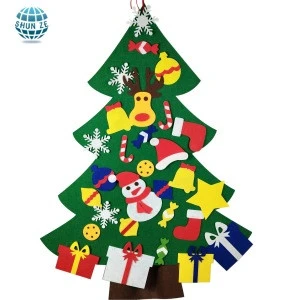 Promotional Home Party Hanging Decoration Felt Christmas Tree Ornaments Supplies
