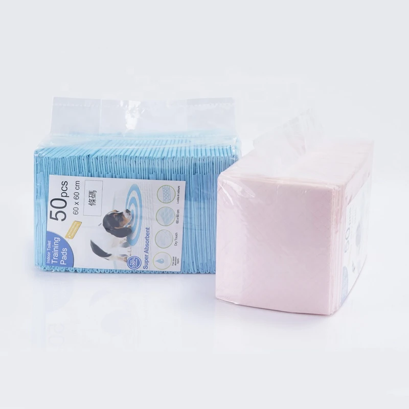 Puppy Training Product 50pcs bulk blue and pink super absorbent dog pad