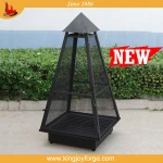 Pyramid Black Outdoor Metal Steel Wood Burning Fireplace