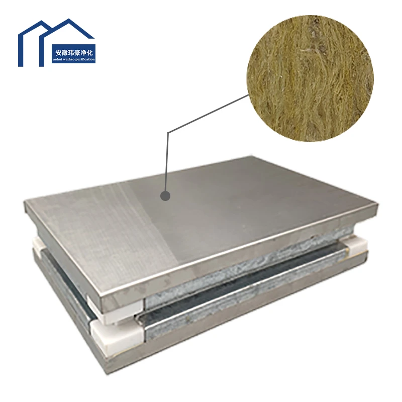 Quick Installation thermal insulation insulated wall panel rock wool sandwich panel