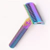 Rainbow Color Double Edge Safety Razor Open Comb Head Stainless Steel Single Blade Safety Razors With Custom Logo