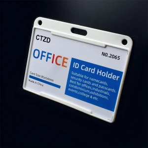 Ready to Ship Office Supply Vertical Horizontal White Plastic Badge Holder