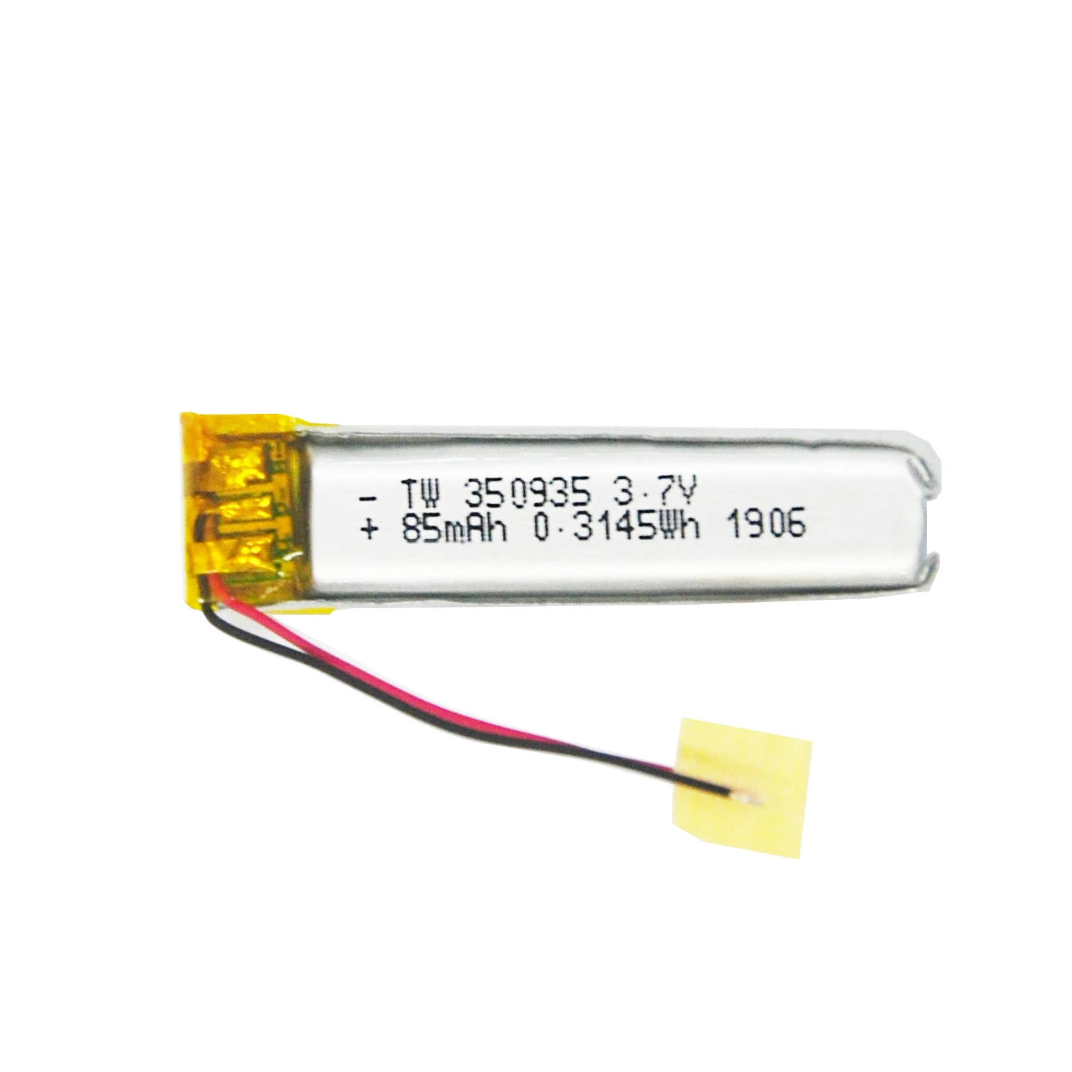 Rechargeable 350938 3.7V 85mAh High Cycle  Lithium Polymer Li-ion Battery