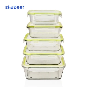 Rectangular glass  preservation box Microwave oven large capacity lunch box vegetable and fruit storage sealed lunch box