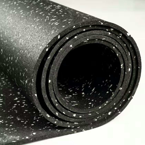 Recycled anti-vibration noise reduction rubber floor mat roll