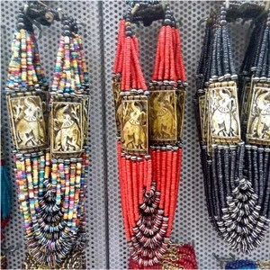 Resin Horn Bone Beads Pendant Necklace Jewelry fashion Costume Imitation Artificial Indian Handmade Handicrafts Jewelry