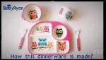 Reusable biodegradable Disposable dishes plates plate kids children baby dinnerware dinner set bamboo fiber tableware wholesale