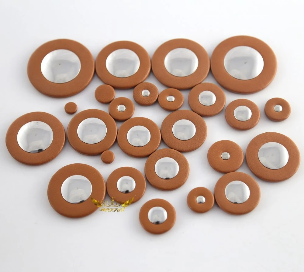 ROFFEE Woodwind Instrument Accessories 1 set Alto Saxophone Sound Hole Leather Copper Roffee Size Sax Pads Metal Resonator