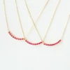Ruby Necklace Red Bean Gemstones In 14K 18K 24K Yellow Gold