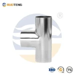 [Ruoteng] SS304/SS316L Food Grade Stainless Steel Sanitary Inside and Outside Matt Polished Welded Equal Tee