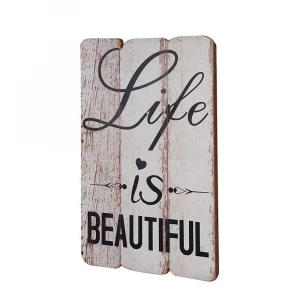 Rustic Decorative White Wooden Wall Sign Plaque with Sayings