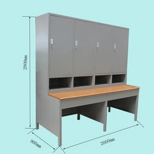 School Use Four People metal locker desk