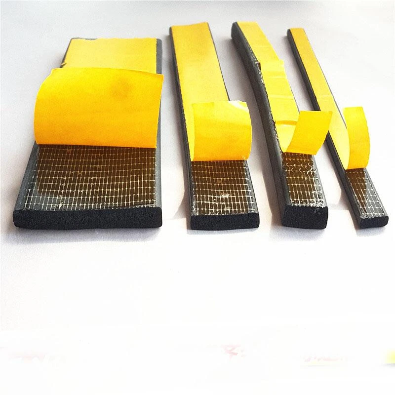 Self-adhesive EPDM foam rubber for door and window sealing