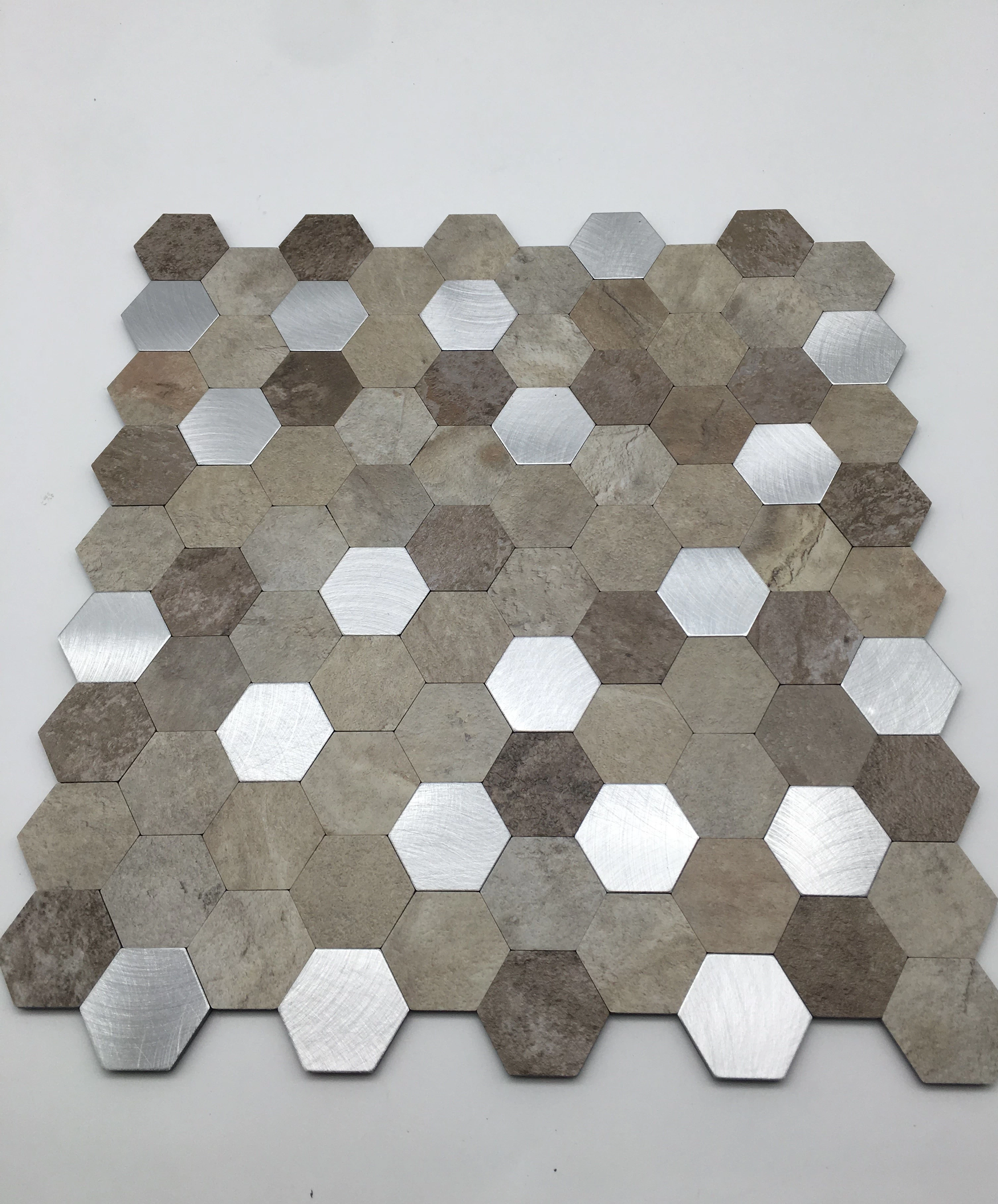 Self adhesive Hexagon PVC peel and stick mosaic backsplash tile