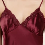 silk babydoll silk romper sleepwear women satin fabric open fork  nighty sleepwear