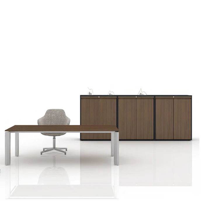 Simple style brown color custom size office furniture office workstation&amp;cabinets combination sets