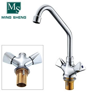 Single hole deck-mounted brass kitchen sink garden faucet water tap