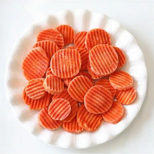 Sinocharm BRC-A approved 2020 New Crop High Quality Crincle cut straight cut IQF Frozen Carrot Slices