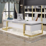 Smart office desk electric gold stainless steel home office desk l shape cheap price