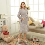 Smmoloa Lovely Winter Thick Sleepwear Flannel Nightgown Bathrobe
